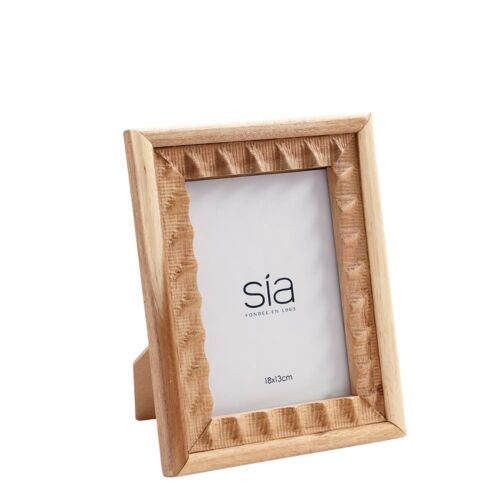 Cadre photo en acacia beige H25