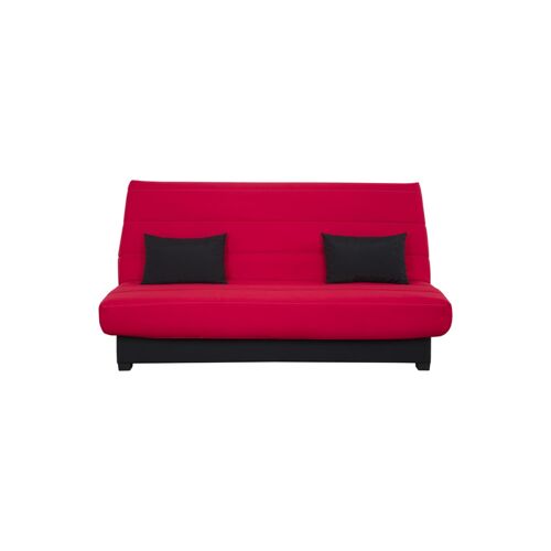 Banquette convertible clic clac 2 places rangement intégré pearl rouge