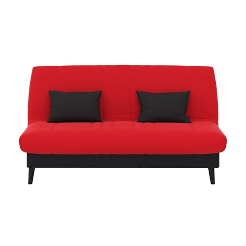 Clic clac convertible avec 2 coussins offerts tissu rouge 130x190