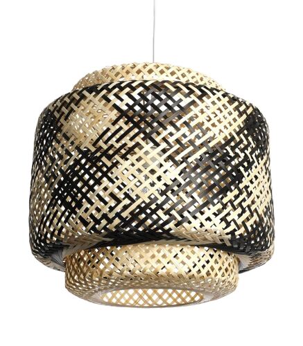 Suspension En Bambou Noir, D.40 Cm
