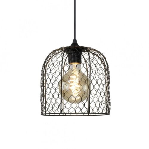 Suspension En Métal Grillagé Gris Anthracite