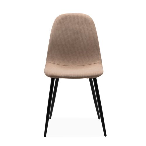 Lot de 4 chaises en velours côtelé avec structure métal noir L43 cm