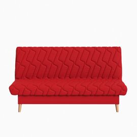 Clic clac convertible avec coffre intégré tissu pearl rouge 130x190