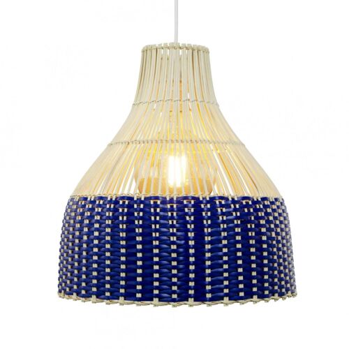 Suspension En Rotin Bleu