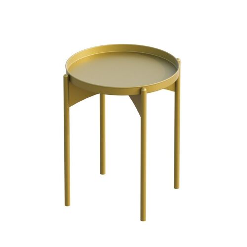 Bout de canapé avec plateau rond en Métal H57 cm - Doré