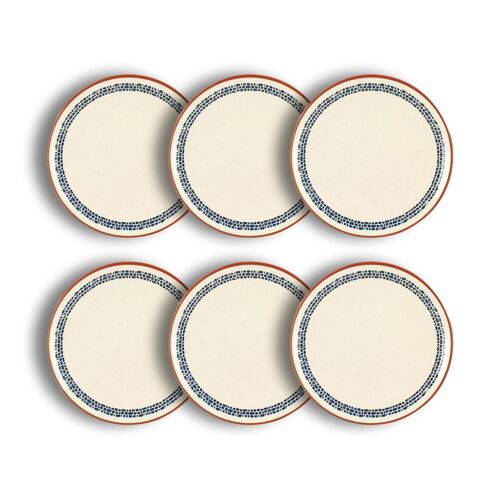 Lot De 6 Assiettes À  Dessert En Faïence Blanche 20cm