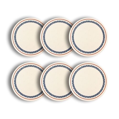 Lot De 6 Assiettes À  Pizza En Faïence Blanche 32cm