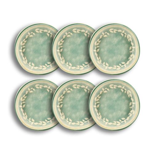 Lot De 6 Coupelles En Faïence Verte 20cm