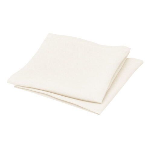 Lot De 2 Serviettes De Table En Lin Ivoire 45x45cm