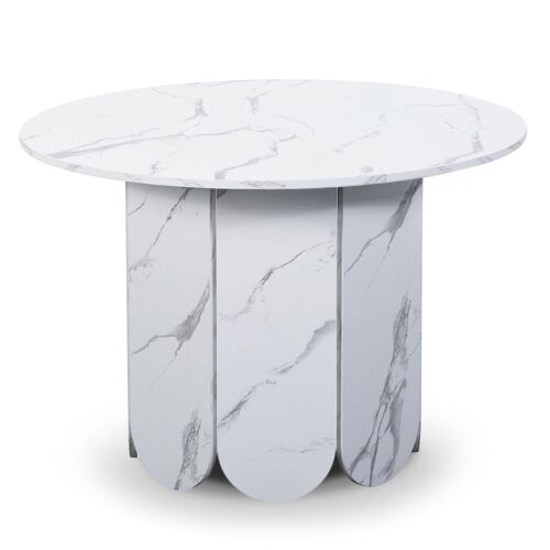 Table ronde style japandi extensible 310cm tulipa rallonges intégrées