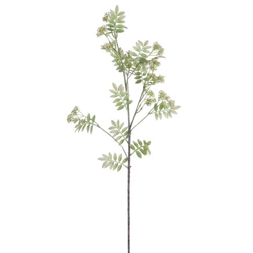 Feuillage avec fleurs artificielles blanche H110