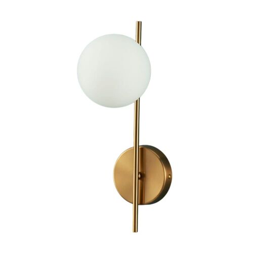 Applique En Verre Blanc Et Doré 35 Cm