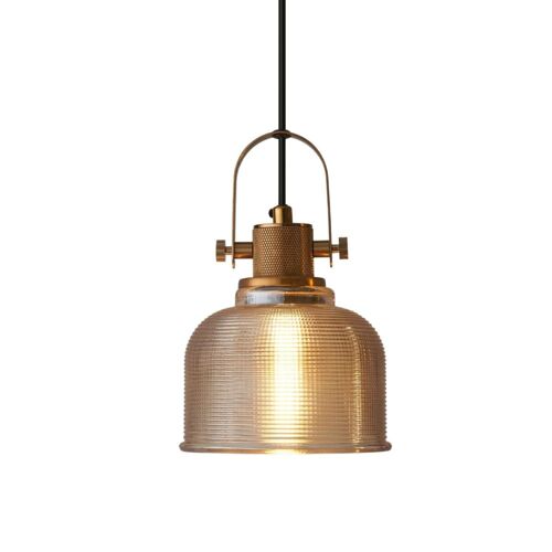 Suspension En Verre Doré / Laiton 22 Cm