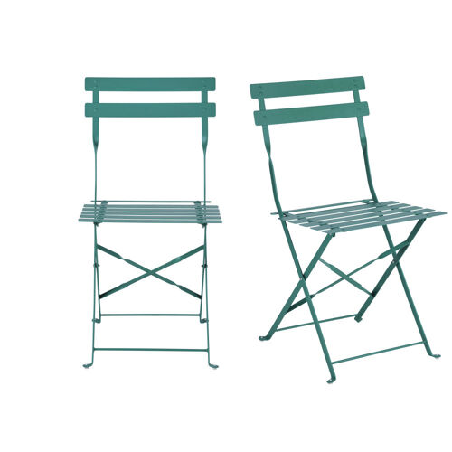 Chaises De Jardin Pliables En Acier Vert (X2)