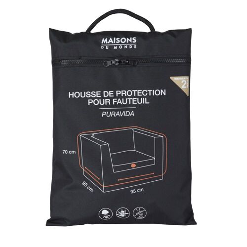 Housse De Protection Pour Fauteuil De Jardin Noire H70