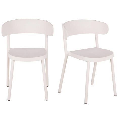 Chaises Professionnelles En Polypropylène Beige Moucheté (X2)