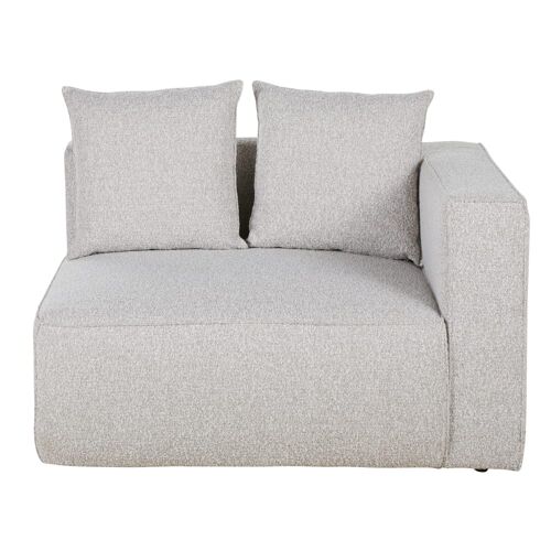 Accoudoir droit pour canapé modulable gris clair chiné