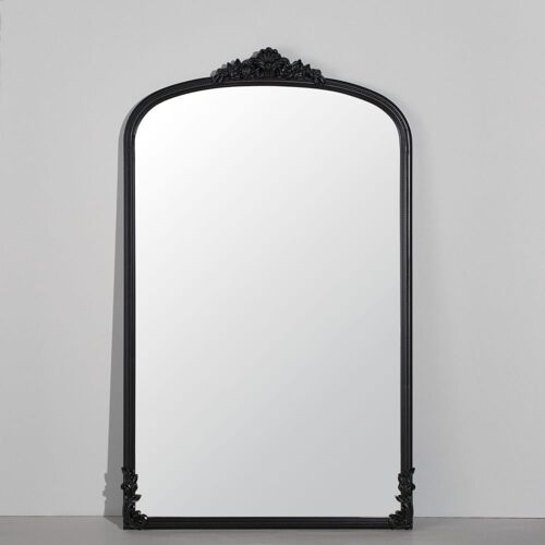 Grand miroir rectangulaire à  moulures noires, 116x194 cm