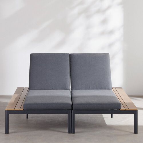 Bains De Soleil En Aluminium Et Toile En Polyester Recyclé Gris Anthracite (X2)