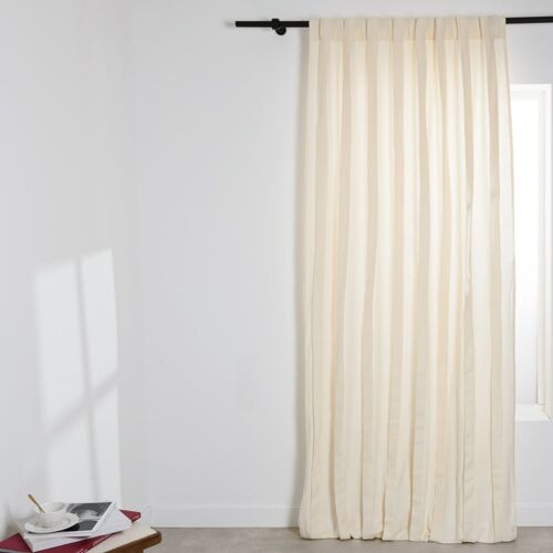 Rideau À Pattes Cachées En Coton Épais Plié Écru À L'unité 140x250