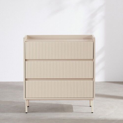 Commode 3 tiroirs blanche L80