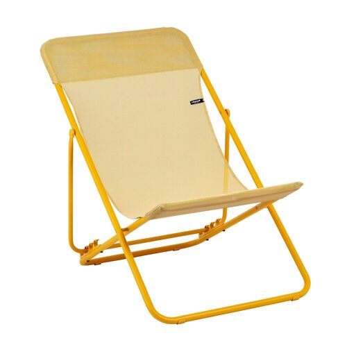 Chilienne Jardin Pliant Multi-Positions En Acier Jaune L83xl62xh91
