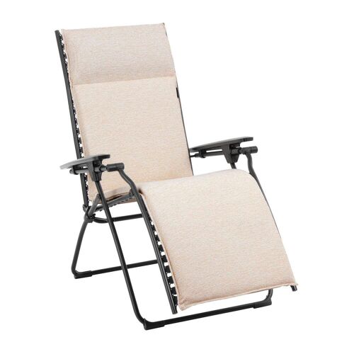 Fauteuil relax matelassé zéro gravité en acier beige L85xl71xH114