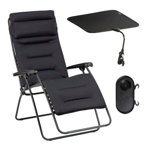 Ensemble Fauteuil Relax Jardin - Chaise Longue matelassé XL avec Ombrelle et Porte-Gobelet - RSX Clip XL - AirComfort®