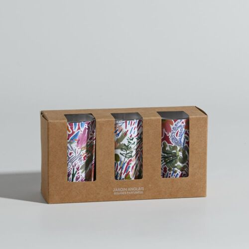 Coffret bougies lumignons parfumées (x3) en verre multicolore