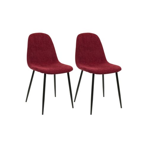 lot de 2 chaises avec pieds en métal et assises en tissu