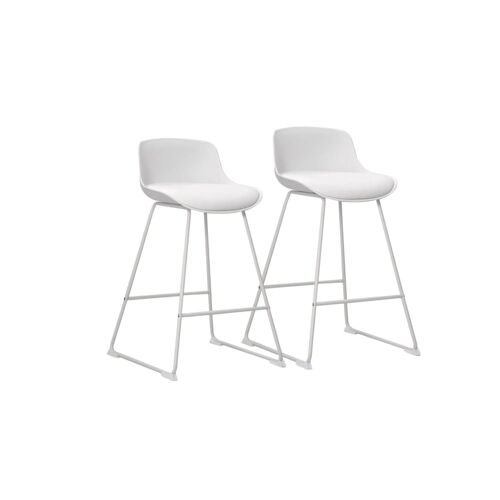 lot de 2 tabourets de bar bas en métal et simili