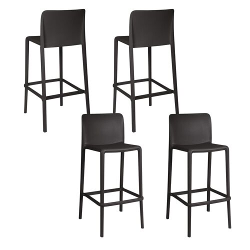 lot de 4 tabourets de bar d'extérieur avec repose-pieds