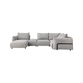 Canapé panoramique tissu méridienne gauche gris