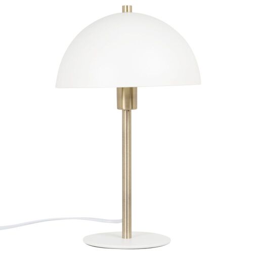 Lampe Champignon En Métal Doré Et Blanc