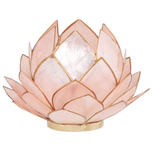 Photophore nénuphar en nacre et métal rose