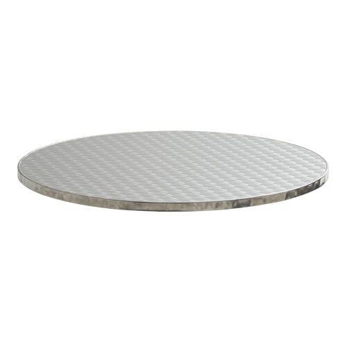 Plateau de table rond en aggloméré et inox 70 cm