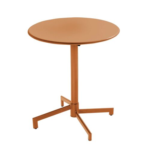 Table De Jardin Ronde Bistrot Avec Plateau Rabattable 70 Cm Caramel