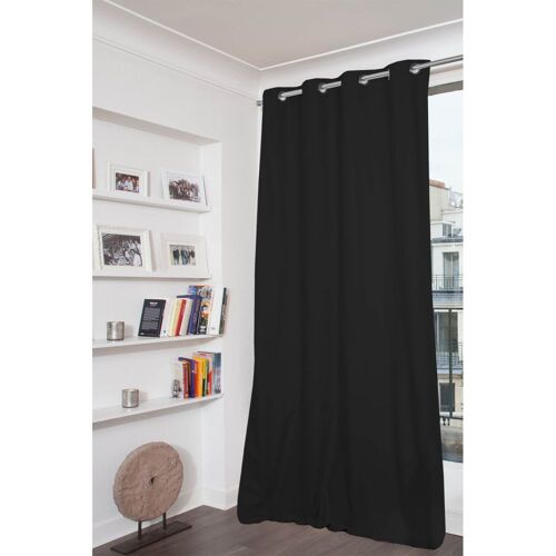 Rideau Occultant Total Oeillets Noir Mc710 135x250