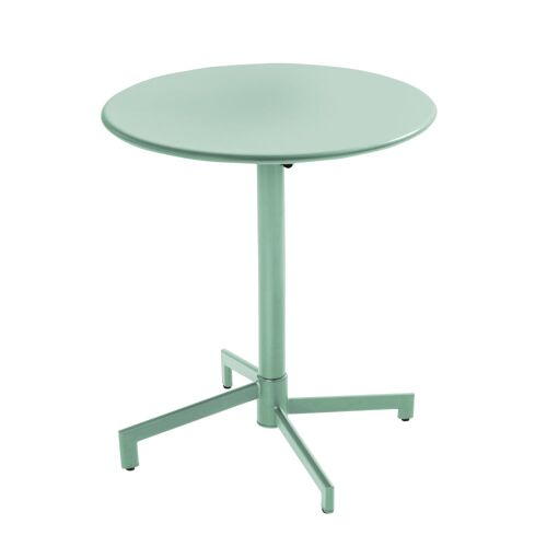 Table De Jardin Ronde Bistrot Avec Plateau Rabattable 70 Cm Vert Sauge