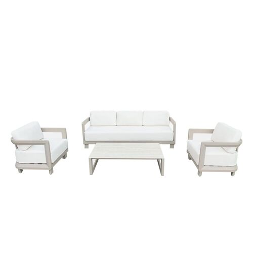 Salon bas de jardin en aluminium 5pers.