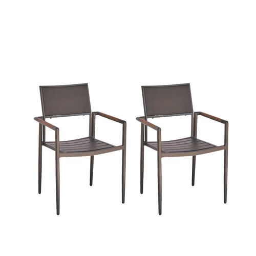 Lot de 2 fauteuils en teck massif et aluminium