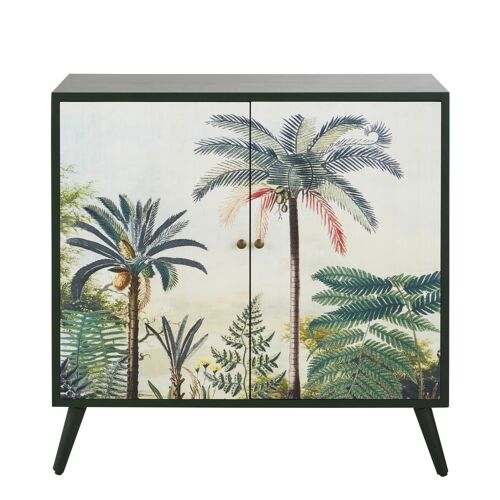 Buffet 2 portes imprimé végétal multicolore L98