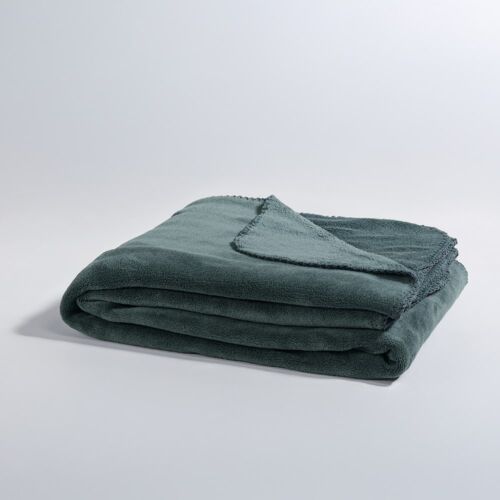 Plaid Polaire En Polyester Recyclé Vert 130x170