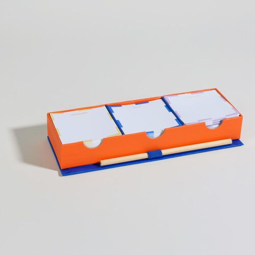 Bloc-Notes (X3) Jaune, Bleu, Orange, Blanc Avec Crayon