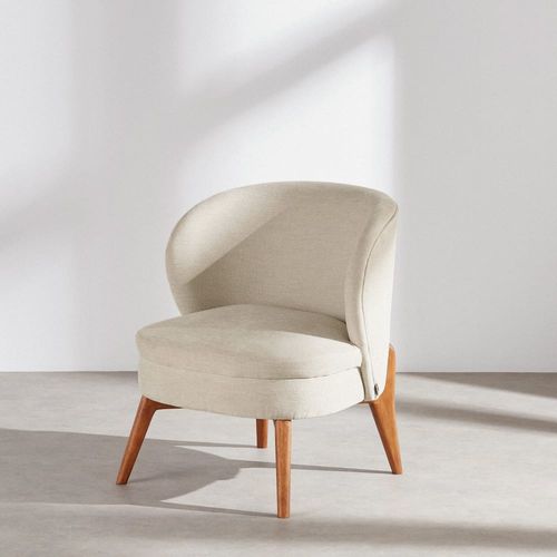 Fauteuil effet lin beige