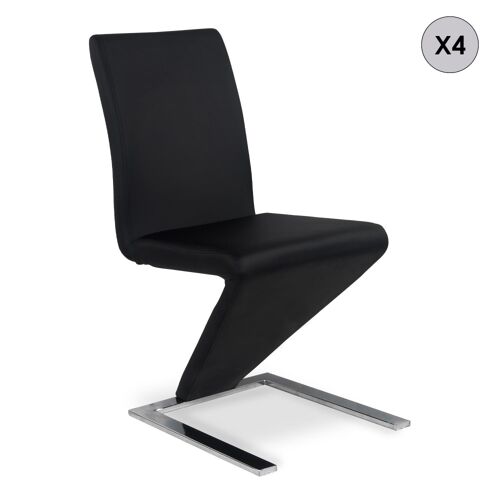 Lot de 4 chaises design noires