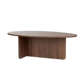 Table basse moderne ovale décor bois sombre