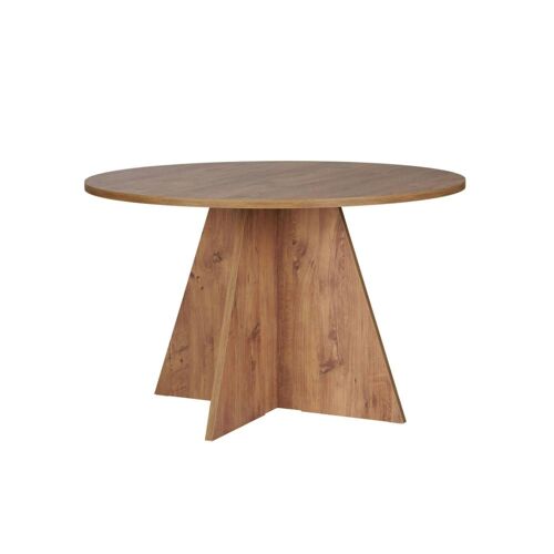Table à manger ronde Ø120 décor bois de pin