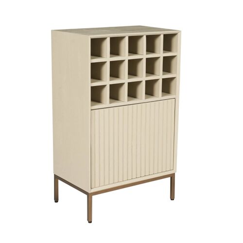 Meuble casier à  bouteilles en bois beige 1 porte