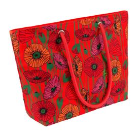 Sac cabas rouge polyester 48 x 34 x 14 cm